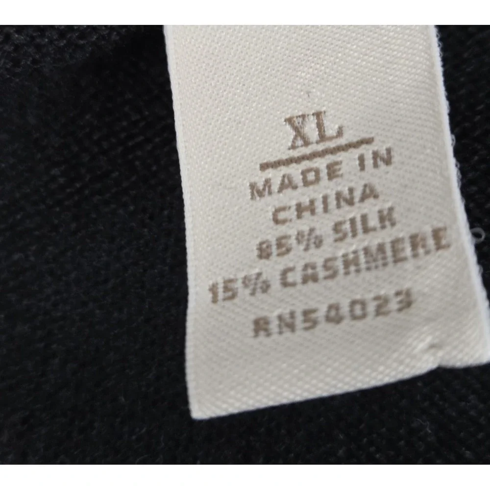Banana Republic San Francisco Sweater Mens XL Silk Cashmere Black Career Preppy